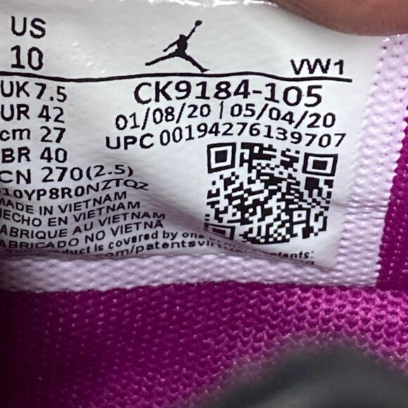 Nike Jordan One Take 4 Men’s Size 10 | White Purple Gold Black | Fast Shipping!! - Picture 5 of 5